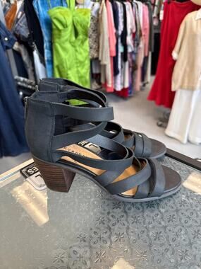 Lucky Brand Black Leather Heels Size 8.5